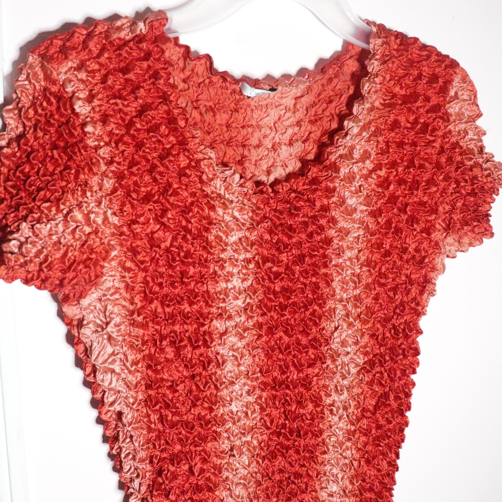 Cach'e Vintage Crinkled Blouse